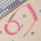 Pink Coiled Type C USB keyboard Data Cable