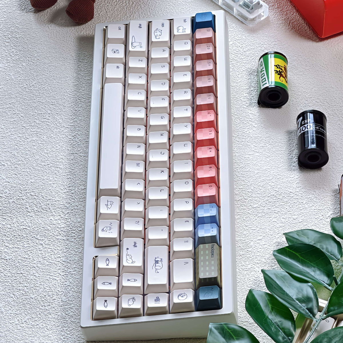 PBT Keycap Set For Cats & Kittens With Lines