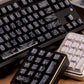 Black/Silver Feather Relief Feather Pattern Side-Marked Keycaps