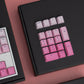 Pink gradient pattern on the transparent keycap