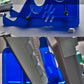 3-Tier Acrylic Keyboard Display Stand — Transparent Blue / Black