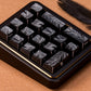 Black/Silver Feather Relief Feather Pattern Side-Marked Keycaps