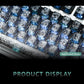 Crimson Peach & Ink Frost Gradient Carbon Fiber Mechanical Keyboard Keycaps — Cherry Profile