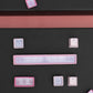 Pink gradient pattern on the transparent keycap