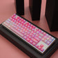 Pink gradient pattern on the transparent keycap