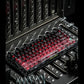 Crimson Peach & Ink Frost Gradient Carbon Fiber Mechanical Keyboard Keycaps — Cherry Profile
