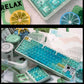 Hawaii 2.0 Gradient Blue Transparent Mechanical Keyboard Keycaps — Cherry Profile