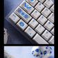 Yong Qiu Brahma Ceramics Mechanical Keyboard Keycaps — Cherry Profile PBT | Blue & Gold Characters Edition