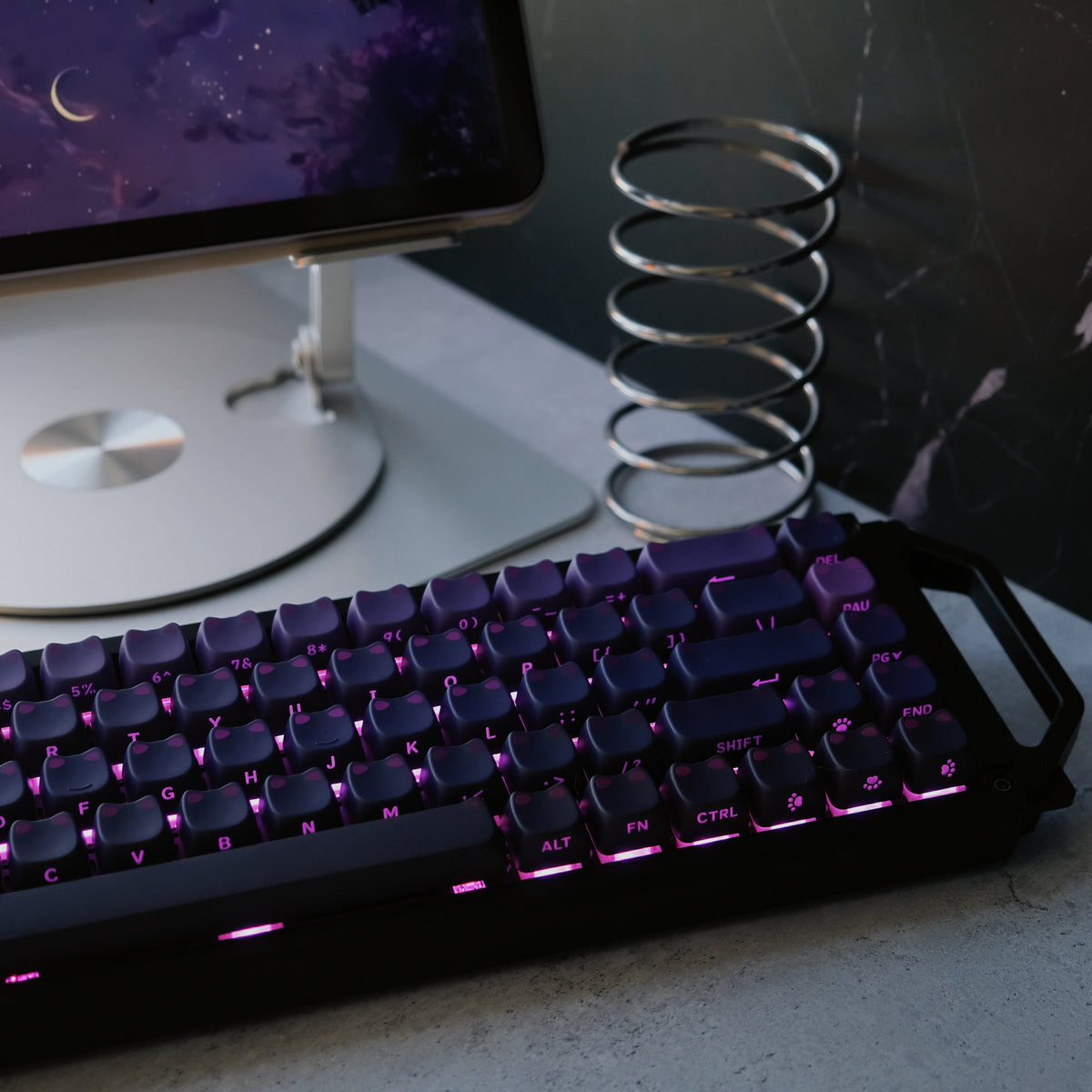 Black Purple Gradient Keycap Set — MAO Profile PBT Dye-Sub