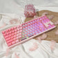 Blue/Red/Purple/Green/Pink Gradient Snow Mountain PBT&PC Keycaps（149 keys）