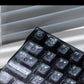 Crimson Peach & Ink Frost Gradient Carbon Fiber Mechanical Keyboard Keycaps — Cherry Profile