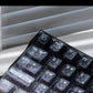 Crimson Peach & Ink Frost Gradient Carbon Fiber Mechanical Keyboard Keycaps — Cherry Profile