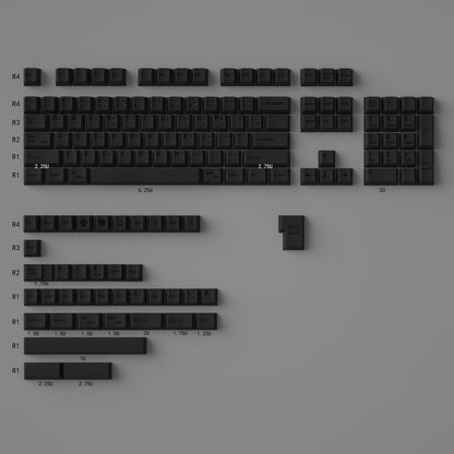 Black Thai Keycaps with Engraved Characters