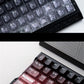 Crimson Peach & Ink Frost Gradient Carbon Fiber Mechanical Keyboard Keycaps — Cherry Profile