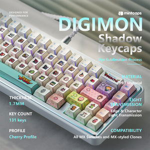 Pixel Digimon Mechanical Keyboard Keycaps — Cherry Profile PBT + PC
