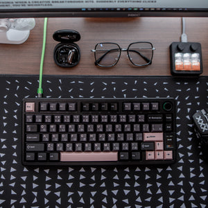 Night Cherry Pink Semi-Transparent Keyboard Keycaps, Magnetic Switch, Two-Color PBT+PC