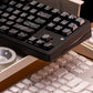 Black/Silver Feather Relief Feather Pattern Side-Marked Keycaps