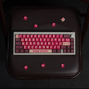 Retro Pixel Red & Black Keycap Set | Premium Cherry Profile PBT