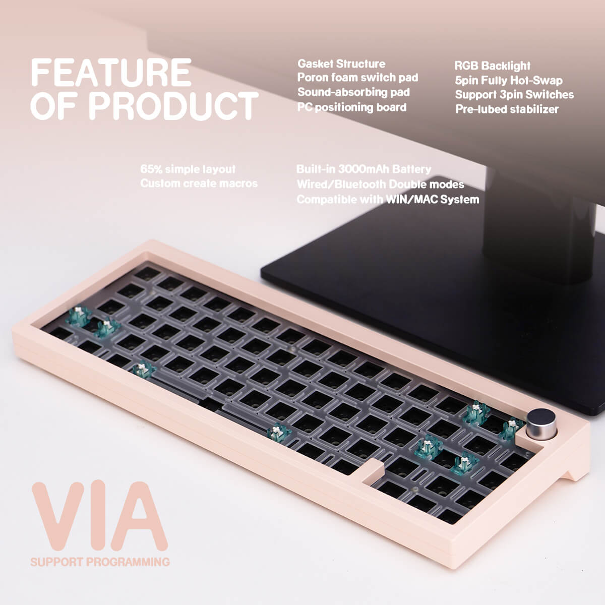 CIDOO V65 V2 Finalkey Mechanical Keyboard KIt