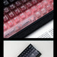 Crimson Peach & Ink Frost Gradient Carbon Fiber Mechanical Keyboard Keycaps — Cherry Profile