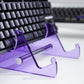 3-Tier Acrylic Keyboard Display Stand — Transparent Blue / Black