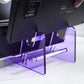 3-Tier Acrylic Keyboard Display Stand — Transparent Blue / Black