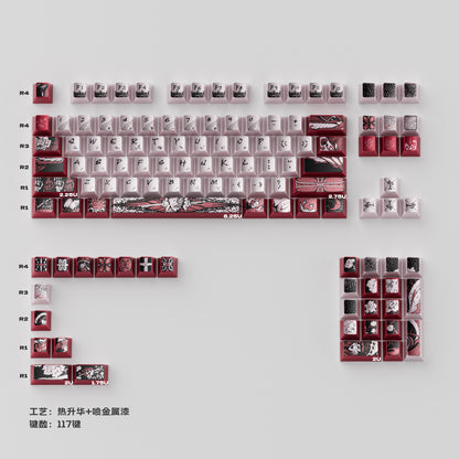 Fallen Angel Mechanical Keyboard Keycaps — Red Hood & Black Hood | Cherry Profile