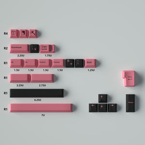 PBT Black Pink Punk Korean Keycaps