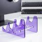 3-Tier Acrylic Keyboard Display Stand — Transparent Blue / Black
