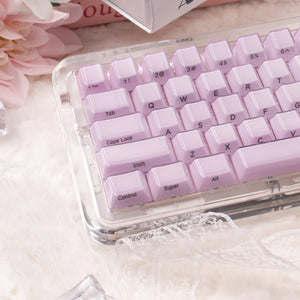 White/Purple/Blue/Gray Crystal Jelly Side-Print Semi-Translucent Keycaps