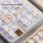 Yong Qiu Brahma Ceramics Mechanical Keyboard Keycaps — Cherry Profile PBT | Blue & Gold Characters Edition