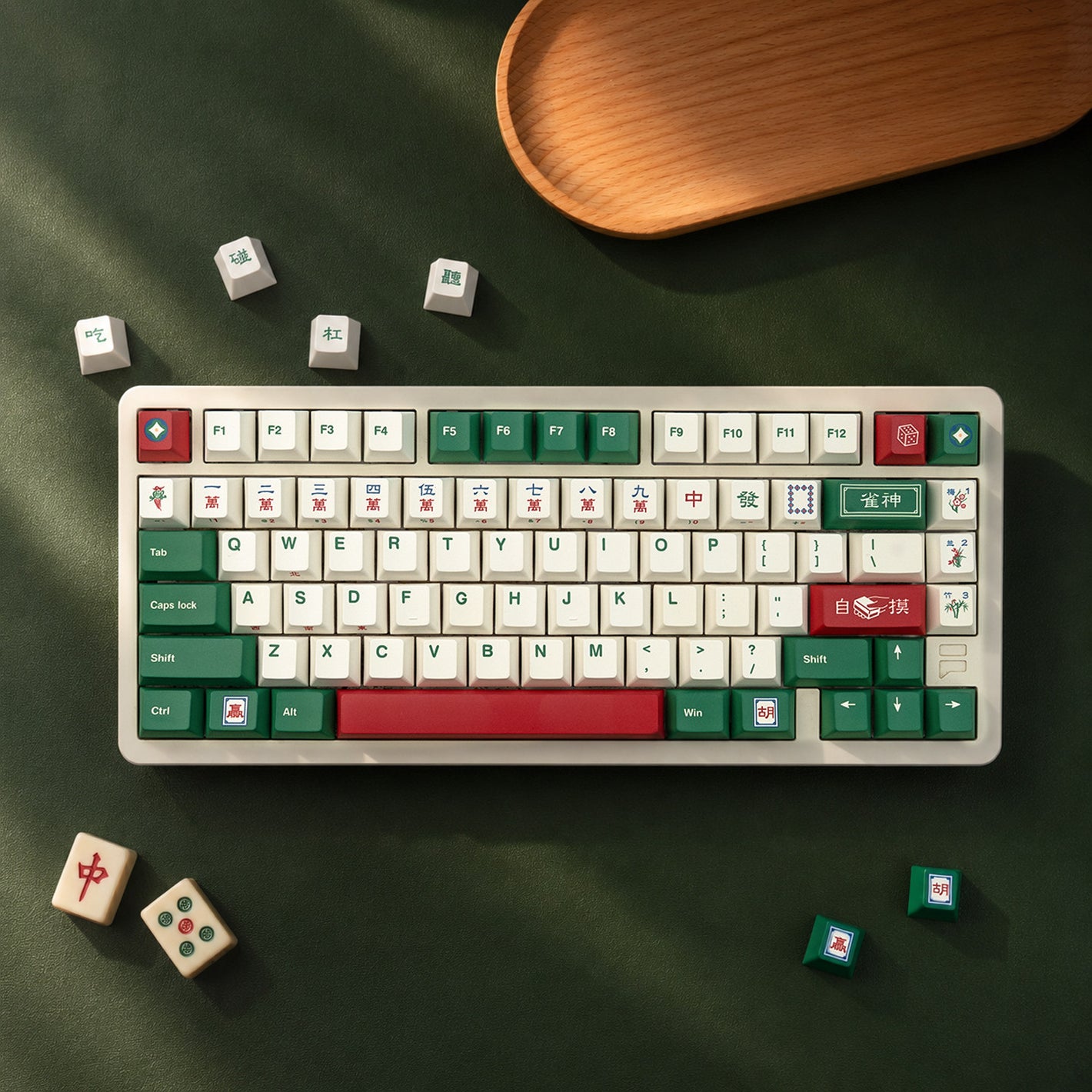 Mahjong-themed mechanical keyboard keycaps