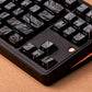 Black/Silver Feather Relief Feather Pattern Side-Marked Keycaps