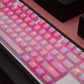 Pink gradient pattern on the transparent keycap