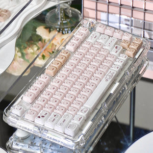 MAO "Coffee Cat" Premium Two-Tone Crystal Keycap Set