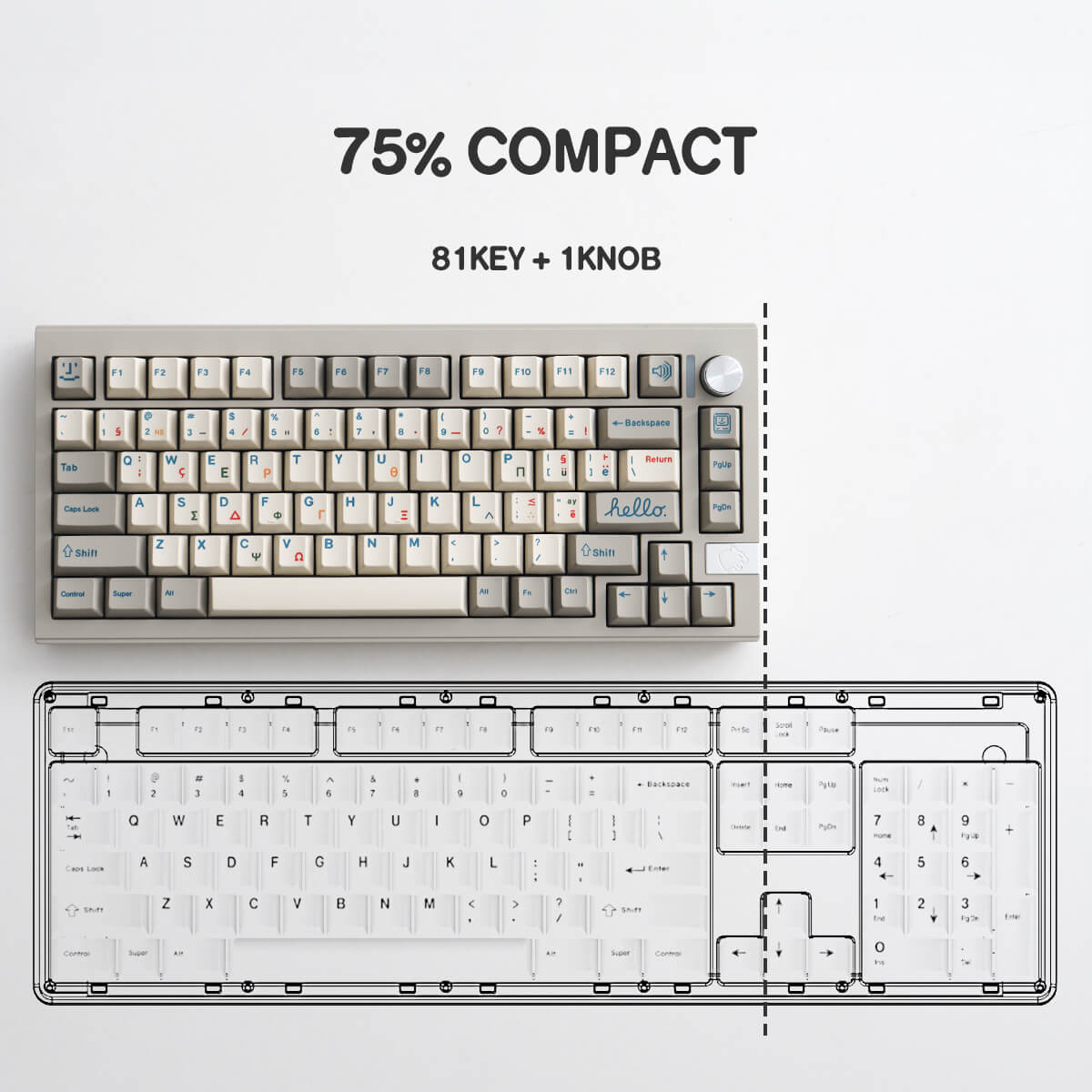 CIDOO V75 IBM Finalkey Mechanical Keyboard
