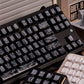 Black/Silver Feather Relief Feather Pattern Side-Marked Keycaps