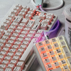 Minimalist white folding keycaps