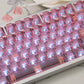 White/Red/Pink/Purple/Green Unmarked Top Frosted Transparent Keycaps