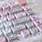 MAO "Miffy Rabbit" Premium Grey Pink Side-Carved Keycap Set