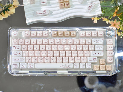 MAO "Coffee Cat" Premium Two-Tone Crystal Keycap Set