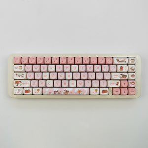 Autumn Puppy Keycap Set — MOA Profile Pink & Cream
