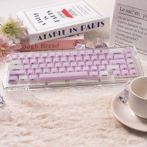 White/Purple/Blue/Gray Crystal Jelly Side-Print Semi-Translucent Keycaps