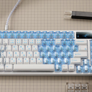 Rei Ayanami Edition Mechanical Keyboard Keycaps — Cherry Profile | Standard Legends + Light Blue PC Novelty Set