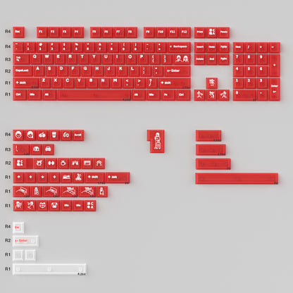 Morning C Late A Misty PC Keycaps White/Red/Black/Blue/Purple Large Complete Set