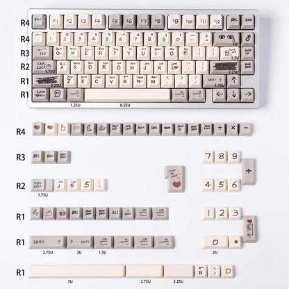 Vintage Love Story PBT&Multi-color PC Add-on Keycaps