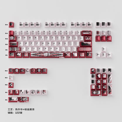 Fallen Angel Mechanical Keyboard Keycaps — Red Hood & Black Hood | Cherry Profile
