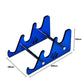 3-Tier Acrylic Keyboard Display Stand — Transparent Blue / Black