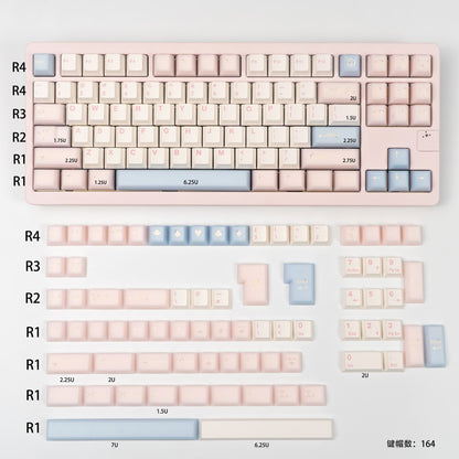 White Peach Oolong/Sea Salt Vapor Translucent Keycaps