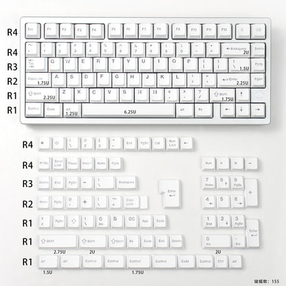 Minimalist White Translucent Keycaps